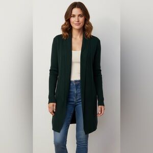 Fenn Wright Manson Open Front Cardigan 100% Italian Merino Wool Size Medium